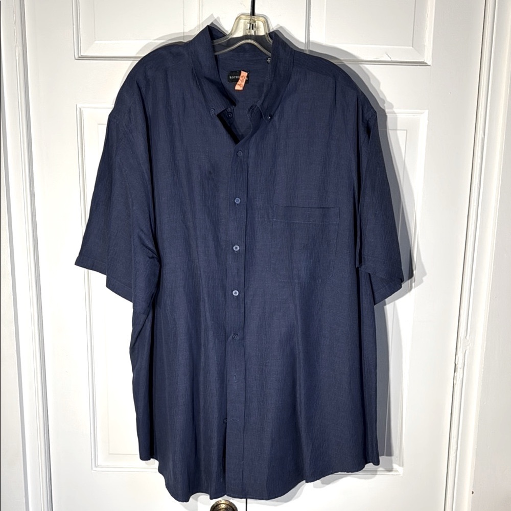 Rochester Casual Blue Button Down Shirt with Relaxed Fit